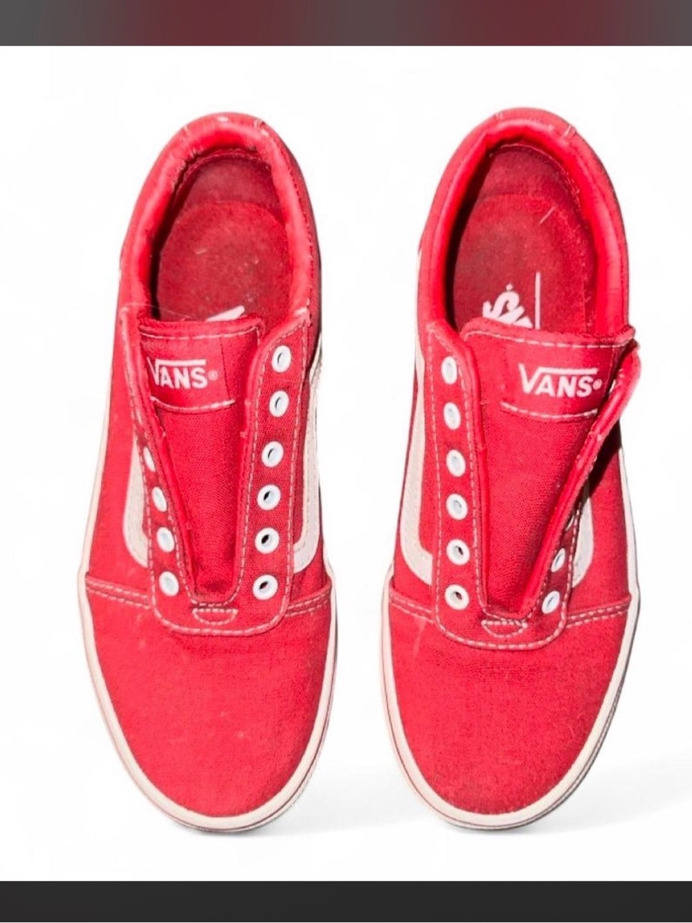 Vans Yourh Red Canvas Sneakers